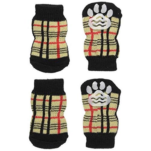 ランジュ (L'ange) DOG SOCKS check beige S サイズ | 