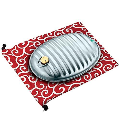 マルカ 湯たんぽ 和柄 エンジ 約幅32.7×奥行23.8×高さ8.5cm 湯たんぽA(エース) 2.5L 袋付 023453 | 