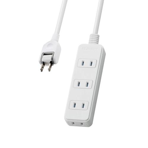 エレコム 電源タップ 雷ガード スウィングプラグ ほこりシャッター付 4個口 2m ホワイト T-KST02-22420WH | 
