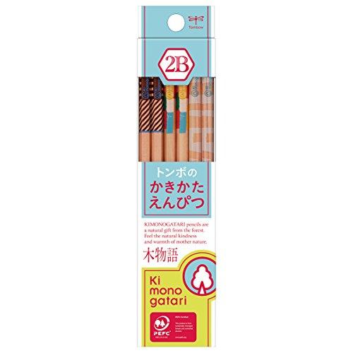 トンボ鉛筆 鉛筆 F木物語 かきかた 2B 水色柄 1ダース KB-KF01-2B | 