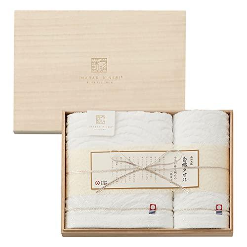 今治タオル 今治謹製 白織タオル タオルセット ギフト フェイスタオル ×1 (33×75cm) ウォッシュタオル ×1 (33×31cm) 日 | 