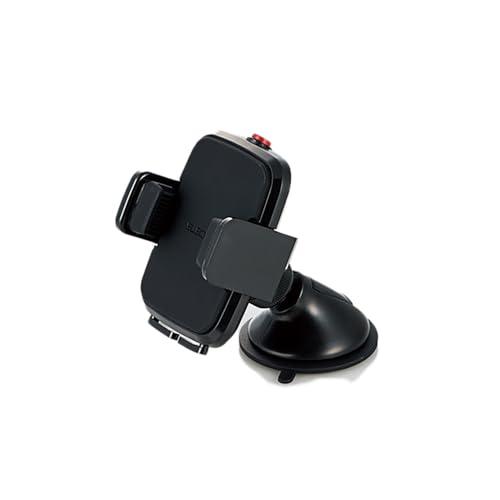 エレコム 車載ホルダー スマホスタンド 繰り返し使えるゲル吸盤 360度回転 幅4.5cm~9cmまで対応 ブラック P-CARS02BK | 