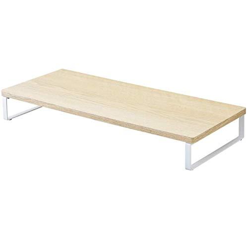 リヒトラブ パソコン台 モニター台 木目調 MDF机上台スタンダード ナチュラル 幅59×奥行25×高さ8cm 耐荷重15kg A8001-35 | 