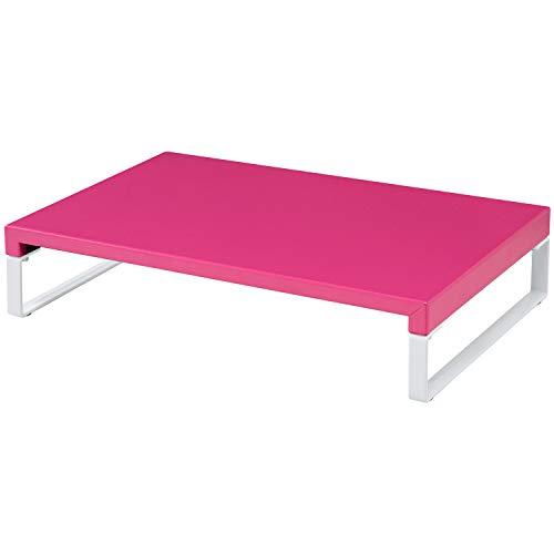 リヒトラブ パソコン台 モニター台 机上台 赤 幅39×奥行25×高さ8cm ロー 耐荷重15kg A7330-3 | 