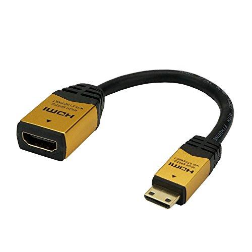 ホーリック HDMI-HDMIミニ変換アダプタ 7cm ゴールド HCFM07-331GD | 