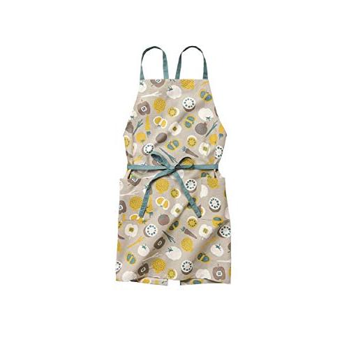 レップ(Rep) habituel(アビチュアル) ベジー エプロン グレー ボーダー柄 着丈73×幅84cm ポケット付き 綿100%使用 洗 | 