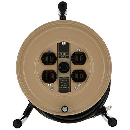 ハタヤ (HATAYA) コードリール 小型 屋内用 100V型 コード10m 太さVCTF2.0? 標準型 コンセント4個 コンセント防塵シャ | 