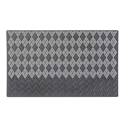 山崎産業 玄関マット 屋外用 マイプレジャー アーガイル ノルディック調 グレー #3 約45×75cm 185788 | 