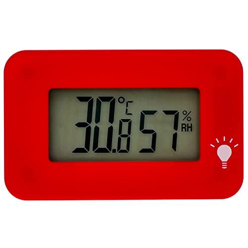 エンペックス 温湿度計 デジタル シュクレ・イルミー 卓上 3.3×5.2cm バックライト 付き レッド TD-8338 | 