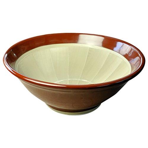 元重製陶所 石見焼 すり鉢 すりばち テーブルを傷つけない シリコン 底 8号 直径25cm・すべり止め付) 赤茶色 もとしげ 日本製 | 