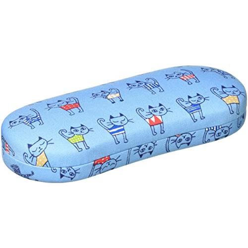 パール(Pearl) 眼鏡ケース 青 ネコ ハード 猫柄 JT-73 092371 | 