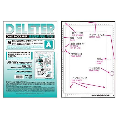 LION DELETER デリーター 画材 『デリーター 原稿用紙 プロ 投稿用 Aタイプ メモリ付き 135kg B4』 | 
