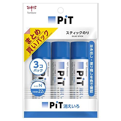 トンボ(Tombow) 鉛筆 スティックのり 消えいろピット N 3個 HCA-322 | 