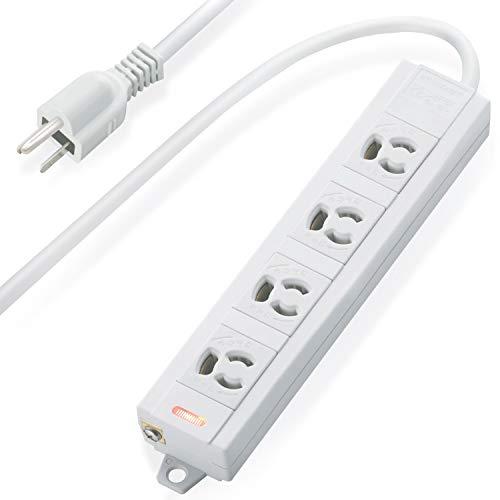 エレコム 電源タップ マグネット付 抜け止めコンセント 壁取付用固定フック付 3P-2P変換アダプタ付 4個口 5m T-ECOH3450NM | 