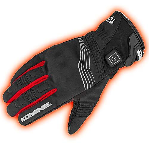 コミネ(KOMINE) バイク用 プロテクトエレクトリックグローブショート12V ブラック/レッド L EK-202 1129 秋冬春向け 防水 | 