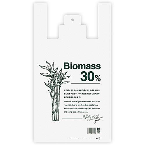 ヘッズ レジ袋 L 30×54×14cm 白 100枚 サトウキビ バイオマス30 無料配布可 HEADS 30SAT-L | 
