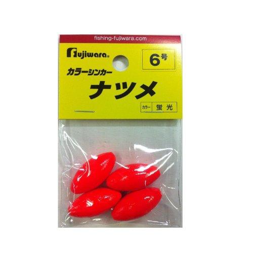 フジワラ(FUJIWARA) カラーシンカー ナツメ 6号 蛍光レッド | 