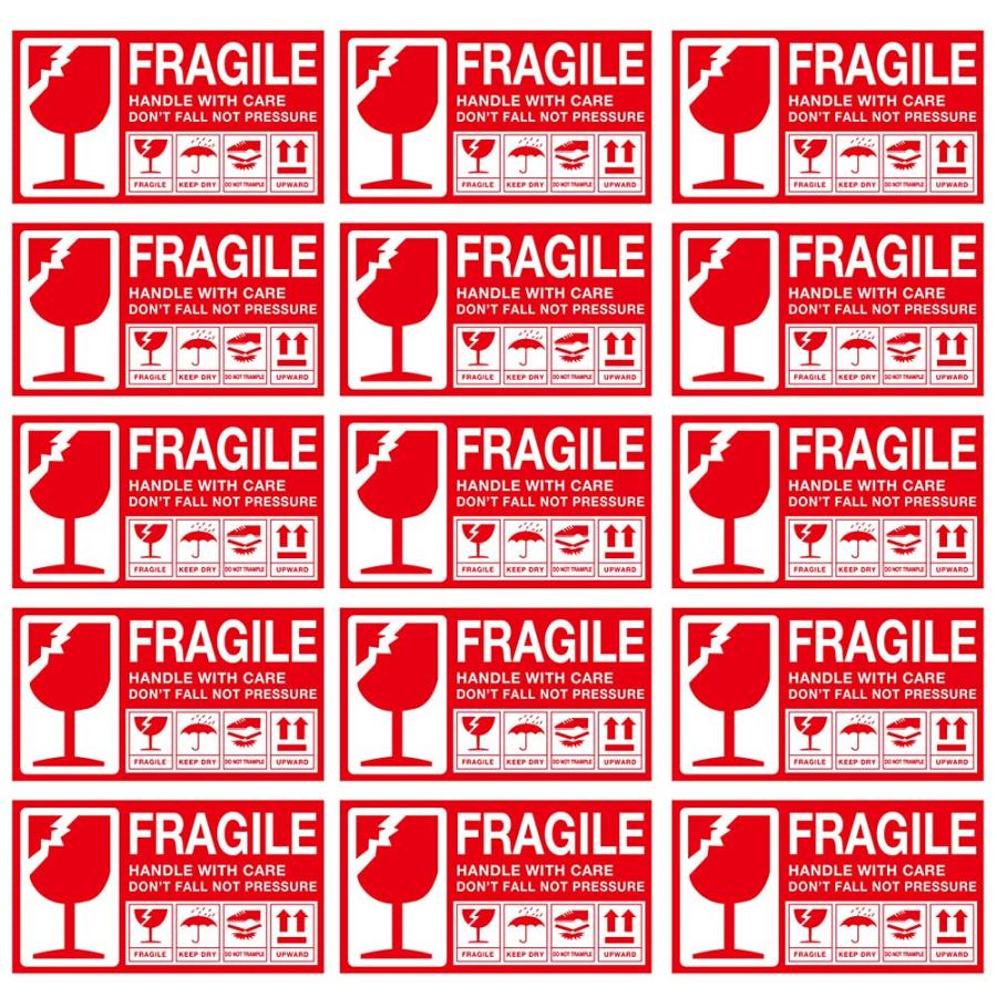 120枚セット 取扱注意 標識 荷札シール こわれもの注意ステッカー 注意シール ステッカー ラベル こわれもの 取扱注意 梱包ラベル 荷札シー | 