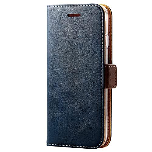エレコム iPhone SE (第2世代/第3世代) / 8 / 7 用 ケース 手帳型 レザー 耐衝撃 ステッチ ネイビー PM-A22SPL | 