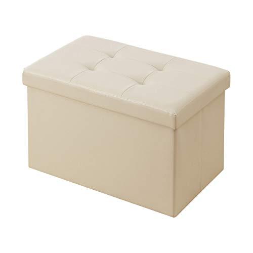 収納スツールワイド ホワイトベージュ | 