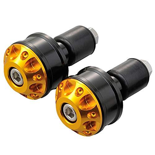 デイトナ(Daytona) アルミビレット バイク用 バーエンド 汎用 内径φ14-19 ヘビーウエイトバーエンド ファインカット ゴールド 7 | 