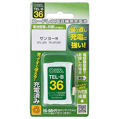 オーム(OHM) コードレス電話機用充電池 オーム電機 TEL-B36 05-0036 | 
