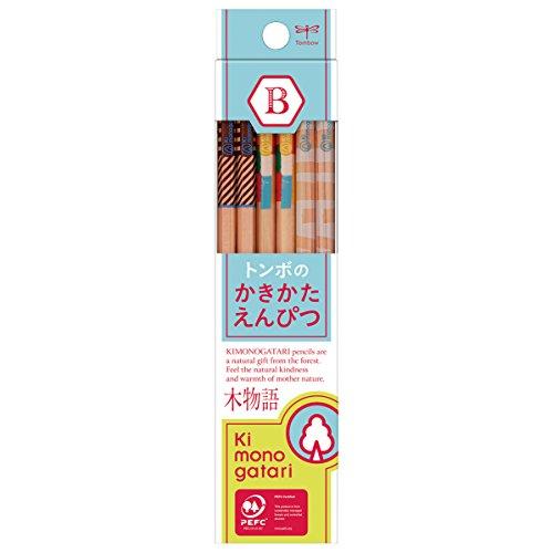 トンボ(Tombow) 鉛筆 F木物語 かきかた B 水色柄 1ダース KB-KF01-B | 