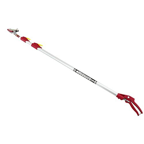 千吉 軽量三段伸縮高枝切鋏 1150~2400mm SGLP-15 レッド/シルバー | 