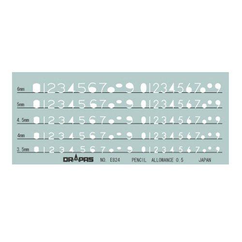 ドラパス テンプレート E824 数字定規 31824 | 