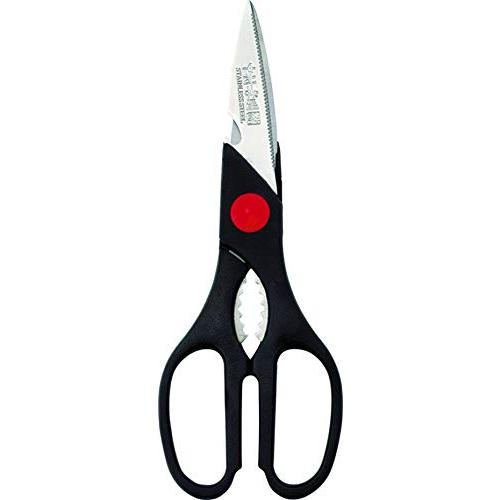 カクセー 中村孝明 キッチンバサミ ステンレス製 多機能ハサミ ブラック 長さ約21.5cm 柄に抗菌剤と紀州備長炭を配合 錆びにくい NKL- | 