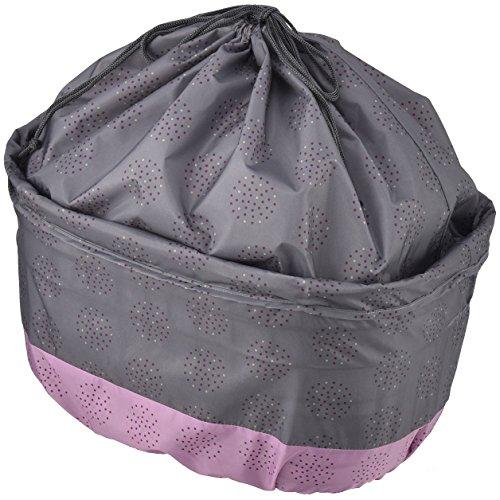 川住製作所(Kawasumi Seisakusyo) 自転車 でざいん前カゴカバー きんちゃくタイプ K-106FB グレー/ピンク | 