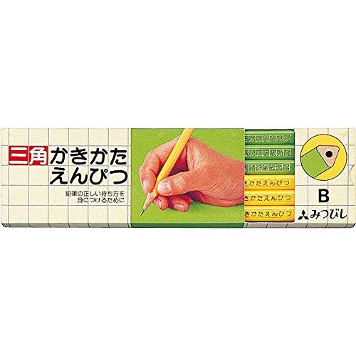 三菱鉛筆 かきかた鉛筆 三角軸 B 黄緑 1ダース K4563B | 