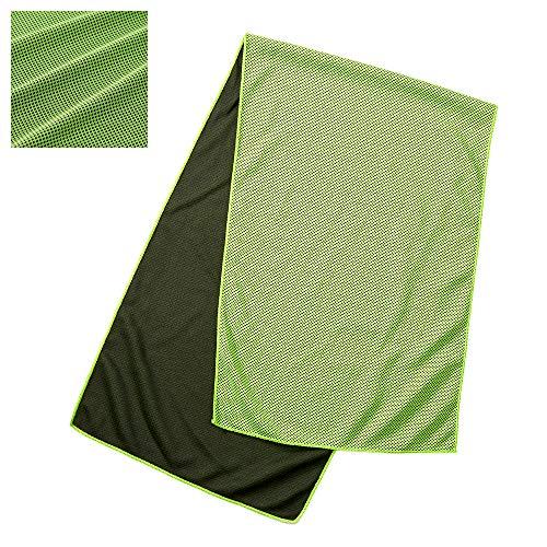 アイメディア 冷感タオル 冷却タオル ひんやりタオル クールタオル スポーツタオル 熱中症対策 猛暑対策 吸水速乾 UVカット グリーン 30x | 