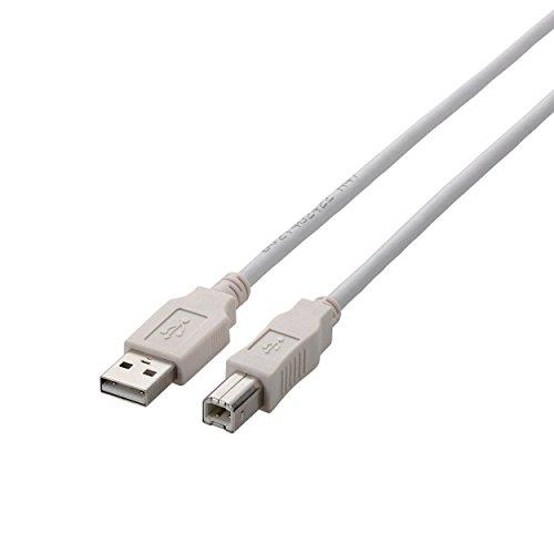 エレコム USBケーブル B USB2.0 (USB A オス to USB B オス) 5m ホワイト U2C-BN50WH | 