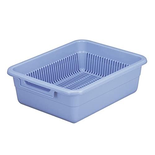 トンボ 水切り ザル トレー セット 日本製 幅37.5×奥行47.5×高さ15.5cm ブルー アシスト 新輝合成 No.1 | 