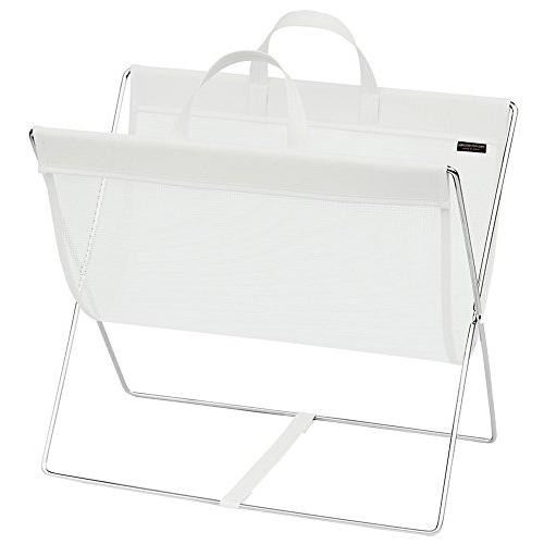 サキ 手荷物入れ セルフワゴン メッシュ×レザー調 PVC ホワイト R-358 | 