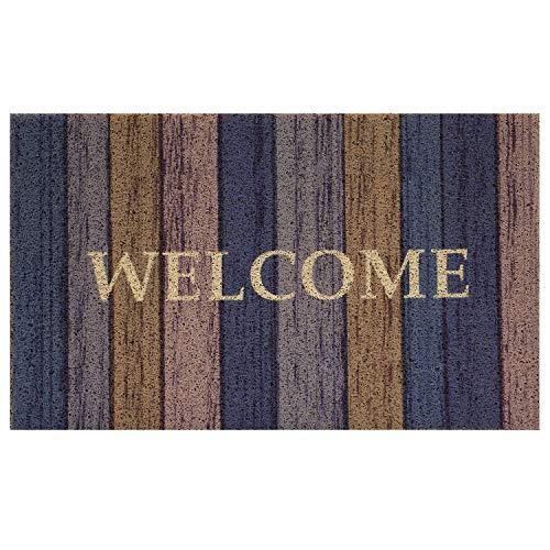ベストコ 玄関マット 45×75cm アーバンウッドウェルカム 泥落とし 水洗いOK エントランスマット ND-9937 | 