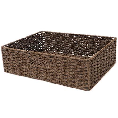 ちどり産業(Tidorisangyou) バスケット ダークブラウン 36×26×H10cm | 