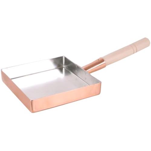 遠藤商事 TKG 卵焼きフライパン 18cm 銅の優秀な熱伝導で卵が均一に加熱されふっくら美味しく ガス火専用 幅×奥行×深さ(内寸mm)180 | 