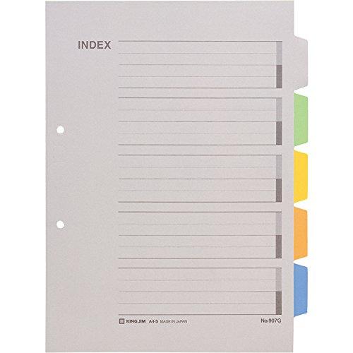 キングジム カラーインデックス 907G A4S 2穴 | 