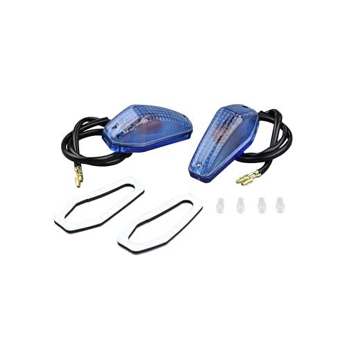 ポッシュフェイス(POSH FAITH) バイク用品 貼り付けウインカー エアロシャープミニタイプ(2個入り) 12V15W電球付 ブルークリア | 