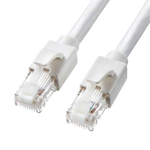 サンワサプライ CAT6A LANケーブル (1m) 10Gbps/500MHz RJ45 ツメ折れ防止 ホワイト KB-T6ATS-01W | 