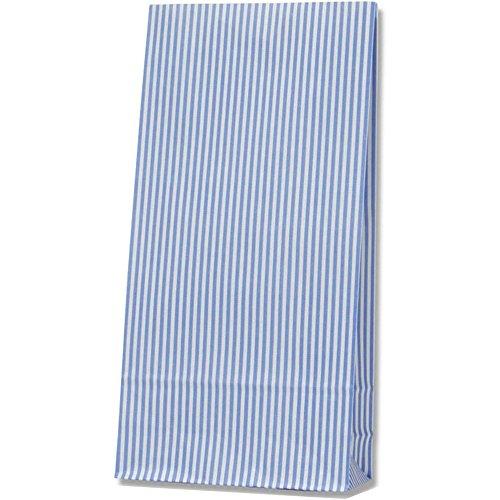 シモジマ ヘイコー 紙袋 マチ付 ファンシーバッグ S4 モノストライプ 青 16x6.5x32cm 100枚 3080740 | 