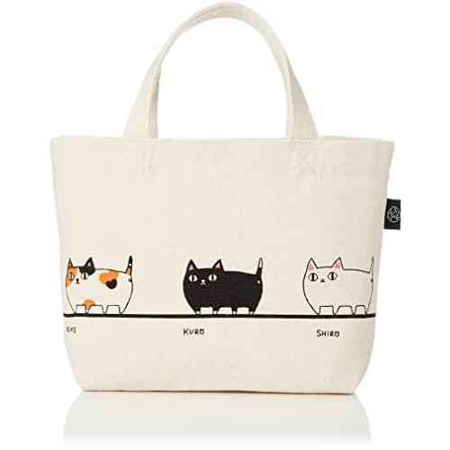 セラミック藍 トートバッグ 小 猫3兄弟 行進 サイズ：約W30 D10 H20 13070 | 