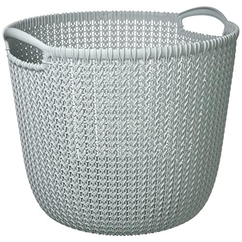 CURVER(カーバー) ラウンドバスケット ブルー 30L Knit ニット収納 バスケット ランドリー ランドリーバスケット カゴ 洗濯カゴ | 