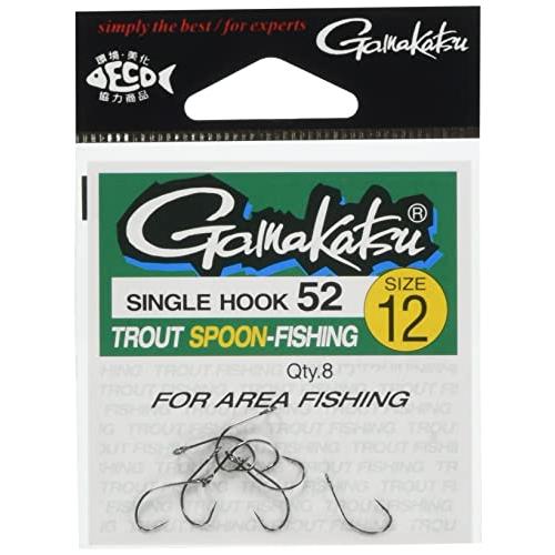 がまかつ(Gamakatsu) トラウトフック シングルフック52 12号 8本 NSブラック 66257 | 