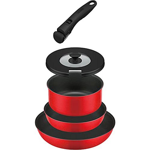 キャンペーン対象商品サーモス デュラブルシリーズ 取っ手のとれるフライパン5点セットCA ガス火専用 ブライトレッド KSC-5A BTR | 