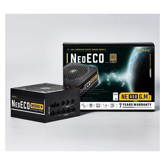 ANTEC Antec、80PLUS Gold認証取得 高効率高耐久フルモジュラー電源ユニット「NE650G M 」 ブラック 出力650W | 