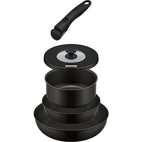 キャンペーン対象商品サーモス デュラブルシリーズ 取っ手のとれるフライパン5点セットAB IH対応 ブラック KSA-5B BK | 