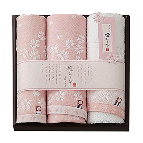 スタイレム瀧定大阪(Stylem Takisada-Osaka) 今治タオル 桜おり布 タオルセット ギフト 3枚組 フェイスタオル ×2 (3 | 